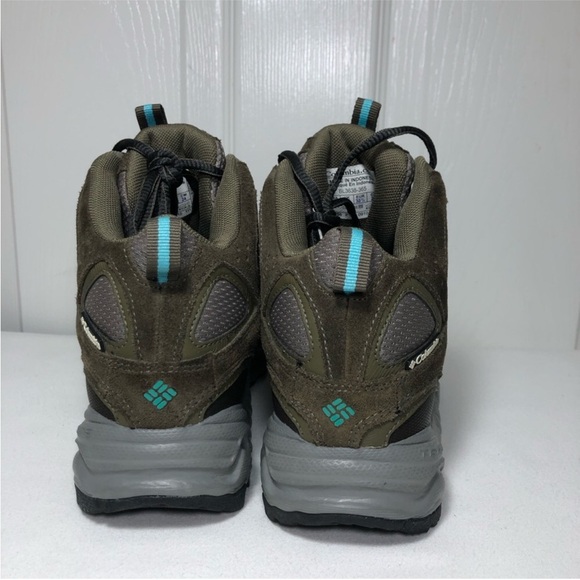 Columbia Omni Tech BL3638365 Leather Mesh Green Grey Women Hiking Boots 7 - Picture 6 of 9